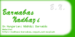 barnabas nadhazi business card
